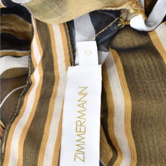 Zimmerman, botanical panelled midi dress. silk dress, brown snd white - Picture 3 of 5